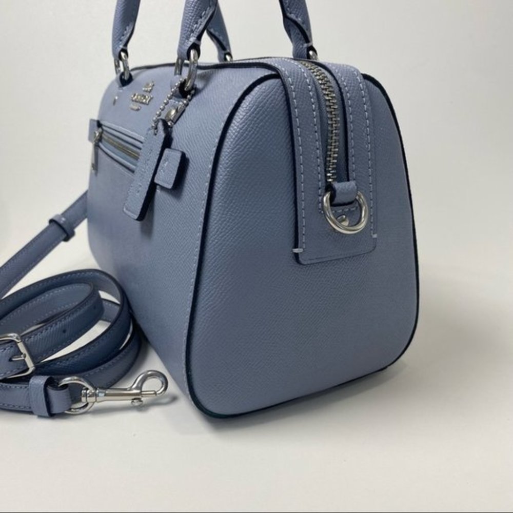 COACH Bag Rowan Satchel Handbag in Twilight Blue - Picture 4 of 11